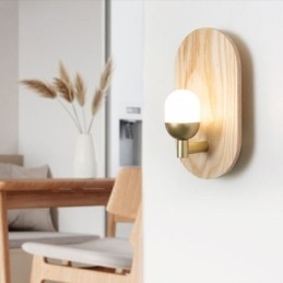 Dekorativ Vegglampe I Tre, Inngangsgang, Nordisk Nattbordslampe
