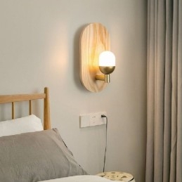 Dekorativ Vegglampe I Tre, Inngangsgang, Nordisk Nattbordslampe