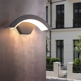 Minimalistisk Aluminiumslampe For Hage, Vanntett Halvmånevegglampe