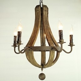 Lysekrone 5 Lys Vintage Retro Landlig Stue Spisestue Metall