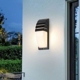 Vanntett Utendørs Verandalampe Svart Aluminiumsvegglampe Hage- Og Gårdsplasslampe