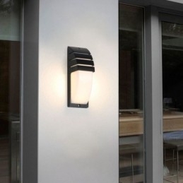Vanntett Utendørs Verandalampe Svart Aluminiumsvegglampe Hage- Og Gårdsplasslampe