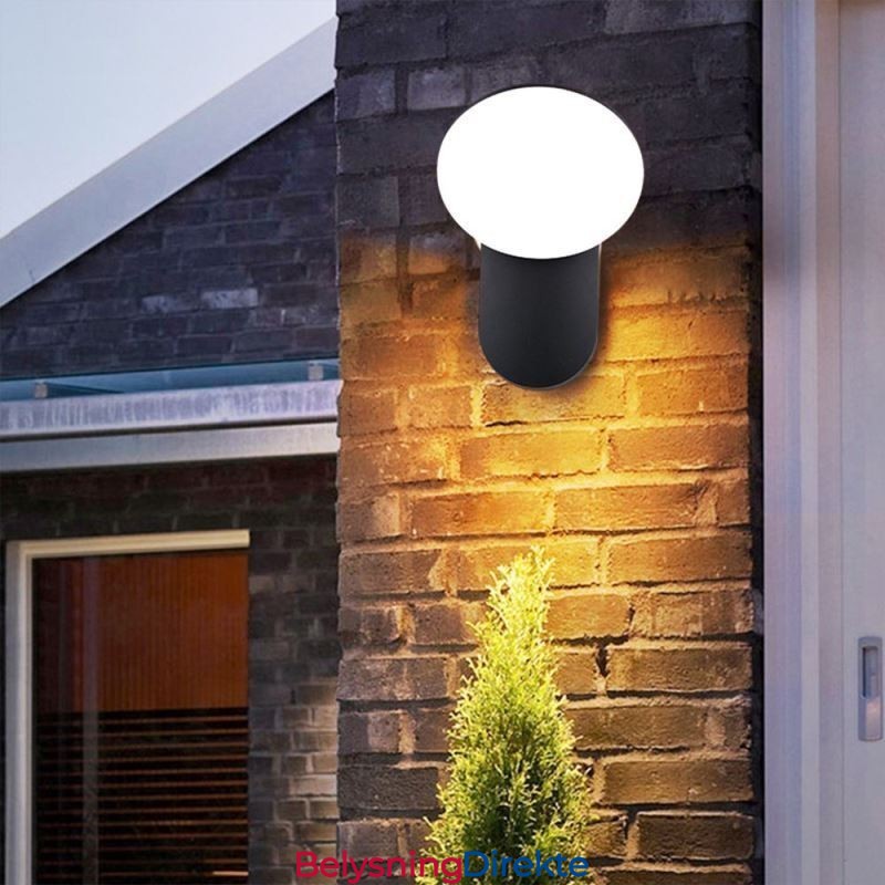 Moderne Minimalistisk Aluminiumslampe Hage Vanntett Halvmåne Vegglampe