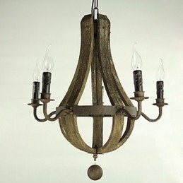 Lysekrone 5 Lys Vintage Retro Landlig Stue Spisestue Metall