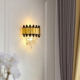 Hengende Krystall Moderne Vegglampe Med Fastmontert Kabel, 28 Cm Høy Armatur