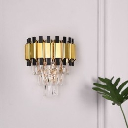 Hengende Krystall Moderne Vegglampe Med Fastmontert Kabel, 28 Cm Høy Armatur