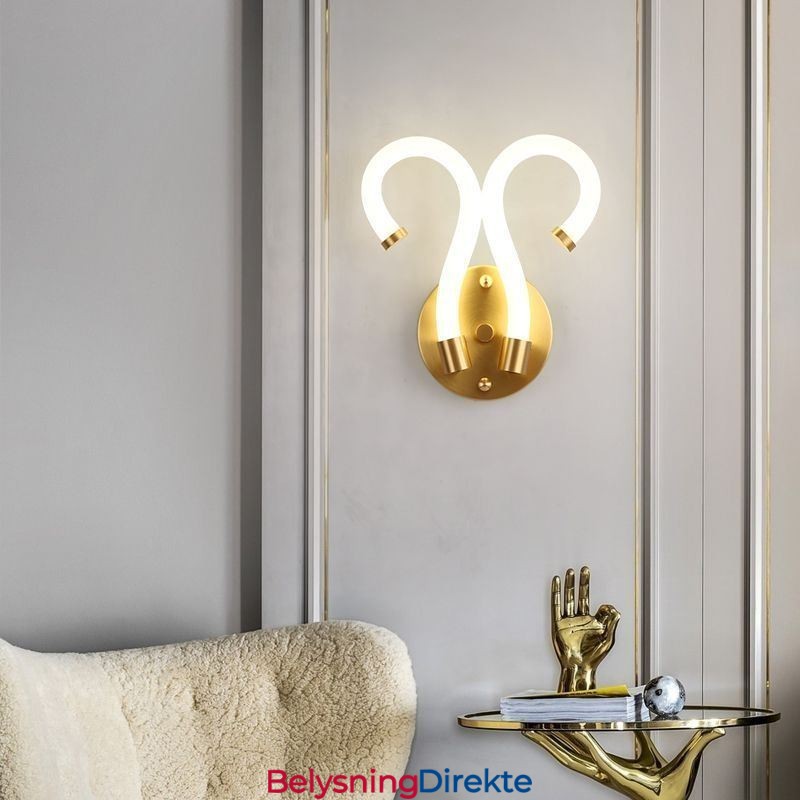 Moderne Vegglampe Kreativitet Vegglampe Kobber Sauehorn 2 Lys