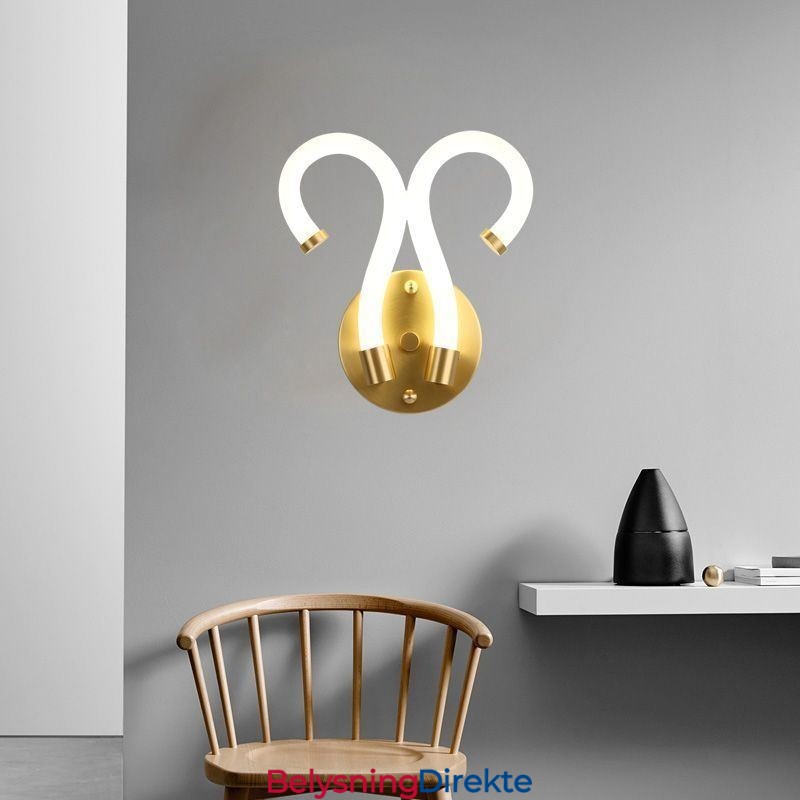 Moderne Vegglampe Kreativitet Vegglampe Kobber Sauehorn 2 Lys