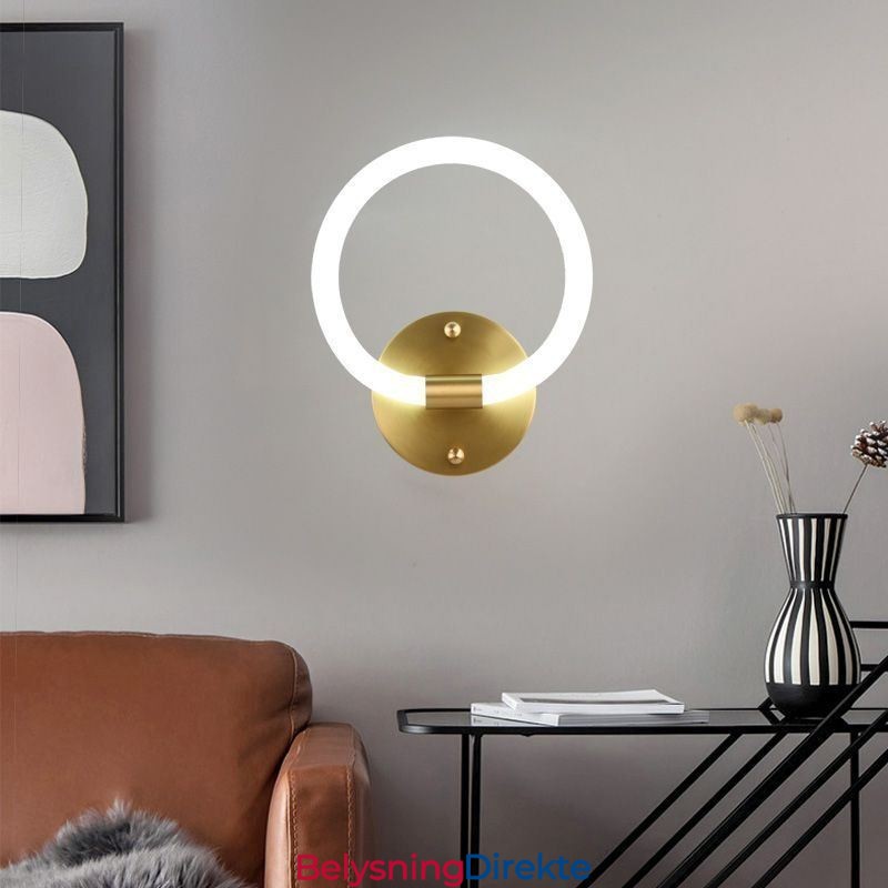 Moderne Vegglamper Runde Ringlamper Tricolor Dimming