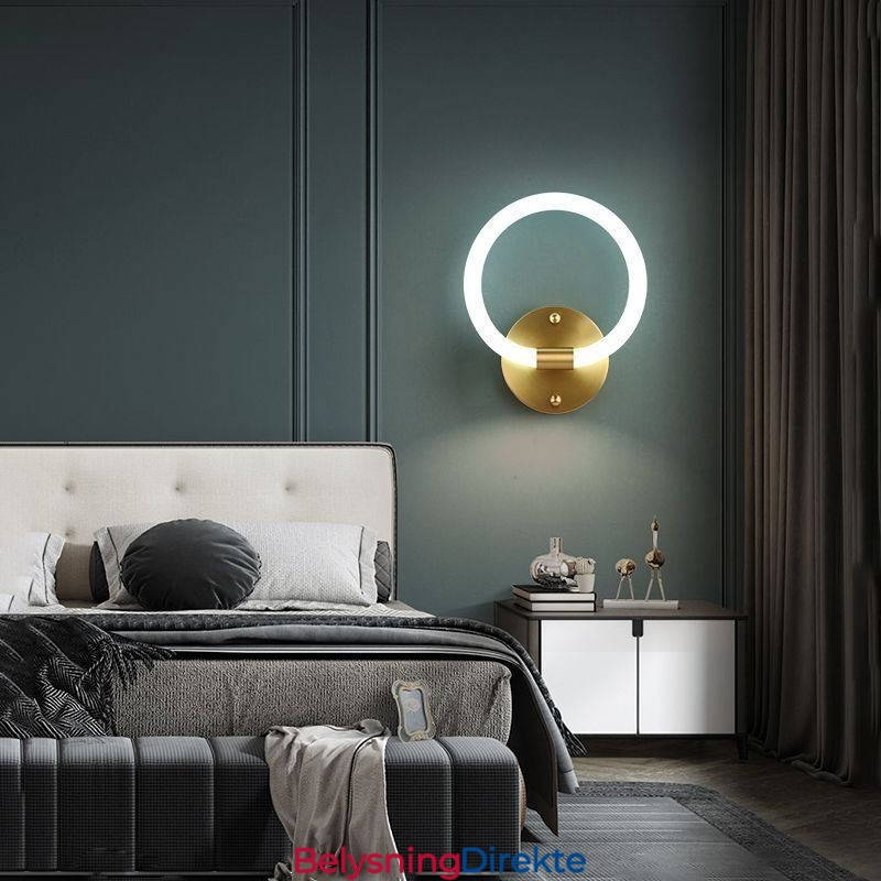 Moderne Vegglamper Runde Ringlamper Tricolor Dimming