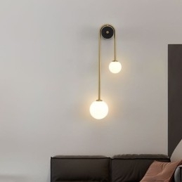 Globe Glassvegglampe Moderne Messingvegglampe