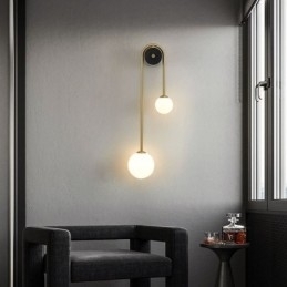 Globe Glassvegglampe Moderne Messingvegglampe