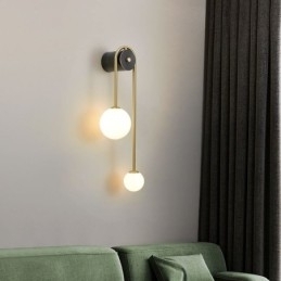 Globe Glassvegglampe Moderne Messingvegglampe