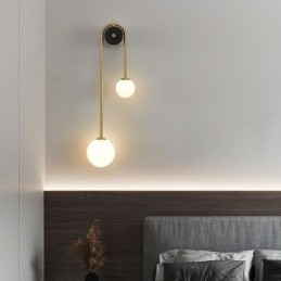 Globe Glassvegglampe Moderne Messingvegglampe