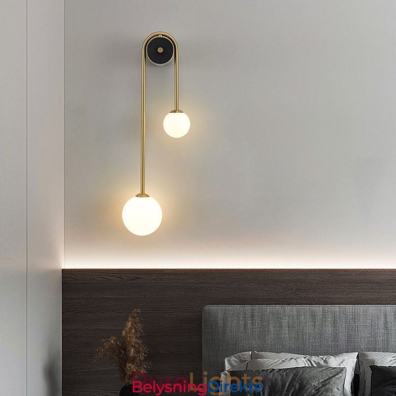 Globe Glassvegglampe Moderne Messingvegglampe