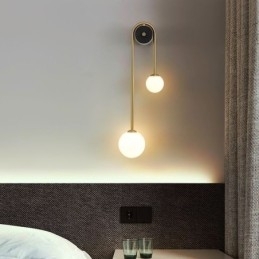 Globe Glassvegglampe Moderne Messingvegglampe