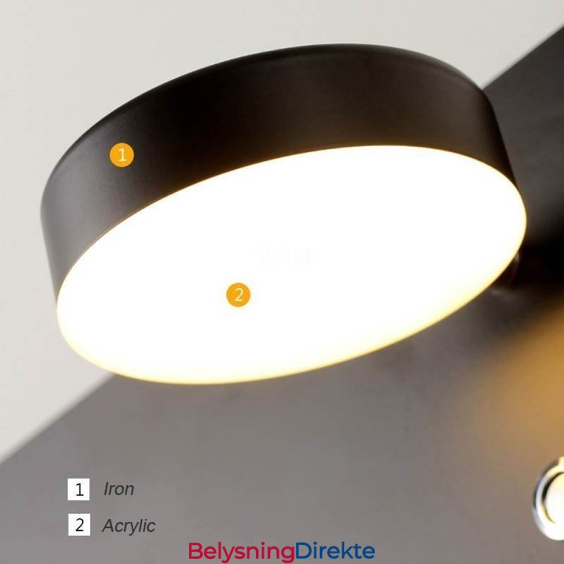 Vegglampe Roterbar Wall Sconce Light Med Usb-Ladeport