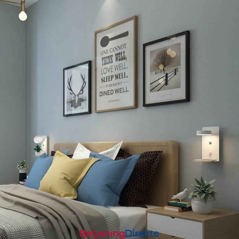 Vegglampe Roterbar Wall Sconce Light Med Usb-Ladeport