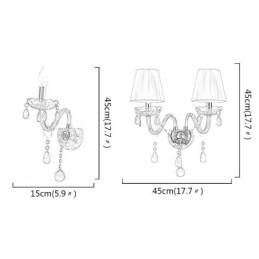 Europeisk Vegglampe I Krystall, Rød Farge