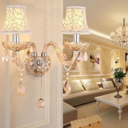 Elegant Krystallvegglampe I Europeisk Stil I Midtgangen