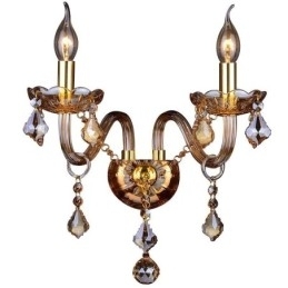 Europeisk Krystalllampe Elegant To-Lys Vegglampe Trapper