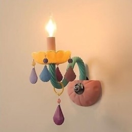 Europeisk Krystall-Vegglampe Med Macaron-Motiv