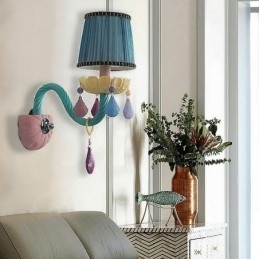Europeisk Krystall-Vegglampe Med Macaron-Motiv