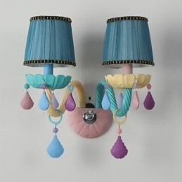 Europeisk Krystall-Vegglampe Med Macaron-Motiv