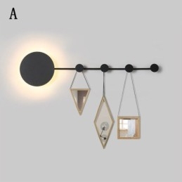 Moderne Vegglampe Sirkulær Vegglampe Svart Krok Vegglampe Nattbordsbelysning