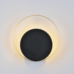 Moderne Stil Vegglampe Svart Sirkulær Vegglampe Kreativ Lampe Nattbordsbelysning
