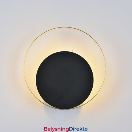 Moderne Stil Vegglampe Svart Sirkulær Vegglampe Kreativ Lampe Nattbordsbelysning