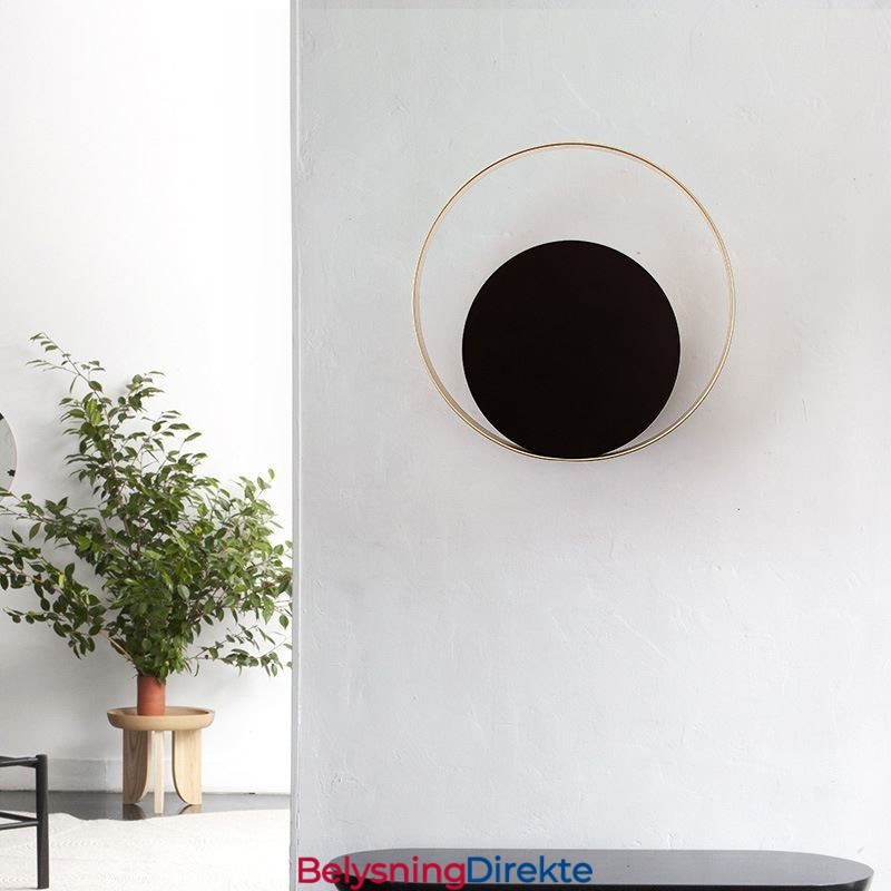 Moderne Stil Vegglampe Svart Sirkulær Vegglampe Kreativ Lampe Nattbordsbelysning
