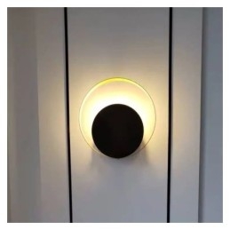 Moderne Stil Vegglampe Svart Sirkulær Vegglampe Kreativ Lampe Nattbordsbelysning
