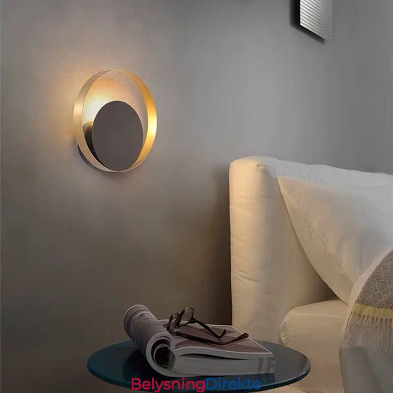 Moderne Stil Vegglampe Svart Sirkulær Vegglampe Kreativ Lampe Nattbordsbelysning