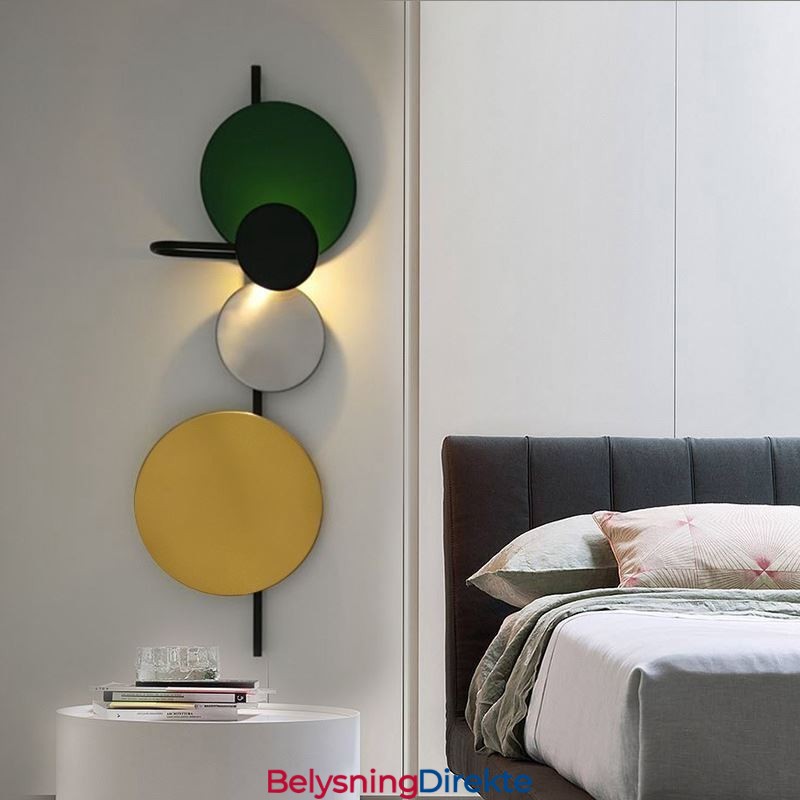 Moderne Vegglampe Sirkelformet Vegglampe Fargerik Hjemmebelysning Nattbordsbelysning