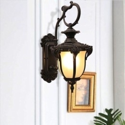 Europeisk Retro Utendørslampe Vanntett Utskåret Vegglampe Gårdsplass Korridor