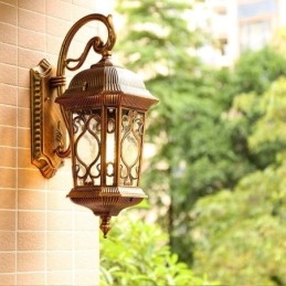 Europeisk Retro Utendørs Vegglampe Vanntett Utskåret Vegglampe