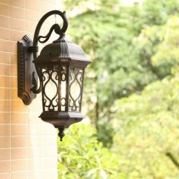 Europeisk Retro Utendørs Vegglampe Vanntett Utskåret Vegglampe