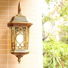 Europeisk Retro Utendørs Vegglampe Vanntett Utskåret Vegglampe