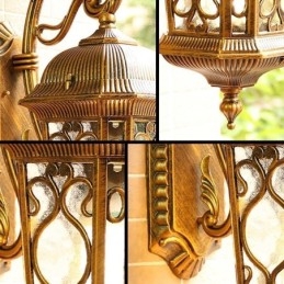 Europeisk Retro Utendørs Vegglampe Vanntett Utskåret Vegglampe