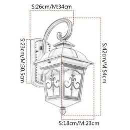 Europeisk Retro Utendørs Vegglampe Vanntett Pilblomst Vegglampe