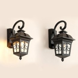 Europeisk Retro Utendørs Vegglampe Vanntett Pilblomst Vegglampe
