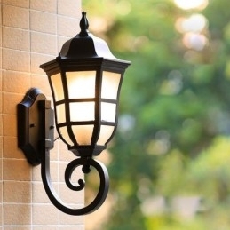 Europeisk Vegglampe I Retrostil Med Én Hode, Vanntett Vegglampe I Frostet Glass