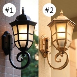Europeisk Vegglampe I Retrostil Med Én Hode, Vanntett Vegglampe I Frostet Glass