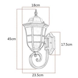 Europeisk Vegglampe I Retrostil Med Én Hode, Vanntett Vegglampe I Frostet Glass