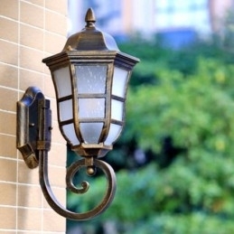 Europeisk Vegglampe I Retrostil Med Én Hode, Vanntett Vegglampe I Frostet Glass