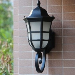 Europeisk Vegglampe I Retrostil Med Én Hode, Vanntett Vegglampe I Frostet Glass