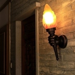 Europeisk Retro Utendørs Vegglampe Vanntett Fakkelformet Vegglampe