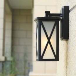 Moderne Enkel Utendørslampe Vanntett Firkantet Søylevegglampe Gårdsplass Korridor