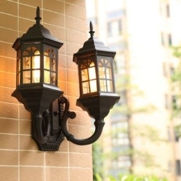 Europeisk Utendørs Vegglampe Vanntett Dobbel Slottsvegglampe